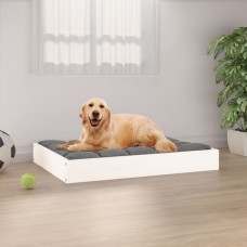 Suņu gulta, balta, 71,5x54x9 cm, priedes masīvkoks