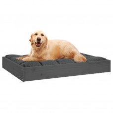 Suņu gulta, pelēka, 71,5x54x9 cm, priedes masīvkoks