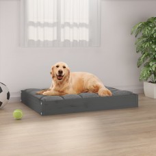 Suņu gulta, pelēka, 71,5x54x9 cm, priedes masīvkoks