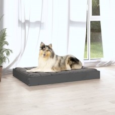 Suņu gulta, pelēka, 91,5x64x9 cm, priedes masīvkoks
