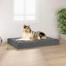 Suņu gulta, pelēka, 91,5x64x9 cm, priedes masīvkoks