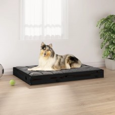 Suņu gulta, melna, 91,5x64x9 cm, priedes masīvkoks