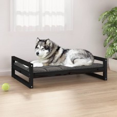 Suņu gulta, melna, 105,5x75,5x28 cm, priedes masīvkoks