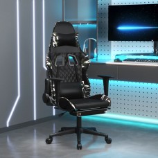 Masāžas datorspēļu krēsls, melna un kamuflāžas mākslīgā āda
