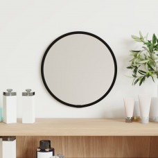 Sienas spogulis, melns, ø 20 cm, apaļš