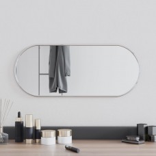 Sienas spogulis, sudraba krāsā, 60x25 cm, ovāls