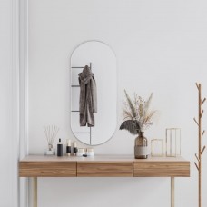 Sienas spogulis, sudraba krāsā, 100x45 cm, ovāls