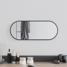 Sienas spogulis, melns, 50x20 cm, ovāls