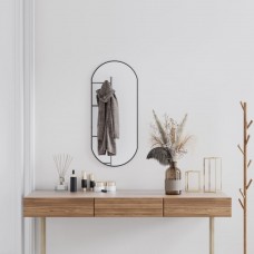 Sienas spogulis, melns, 80x35 cm, ovāls