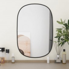 Sienas spogulis, melns, 60x40 cm
