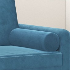 Dekoratīvi spilveni, 2 gab., zili, ø15x50 cm, samts