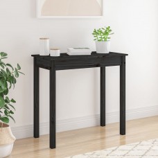 Konsoles galdiņš, melns, 80x40x75 cm, priedes masīvkoks