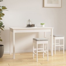Virtuves galds, balts, 110x55x75 cm, priedes masīvkoks