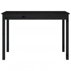 Virtuves galds, melns, 110x55x75 cm, priedes masīvkoks