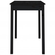 Virtuves galds, melns, 110x55x75 cm, priedes masīvkoks
