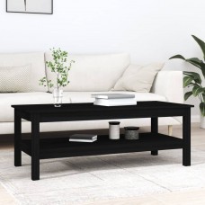 Kafijas galdiņš, melns, 110x50x40 cm, priedes masīvkoks