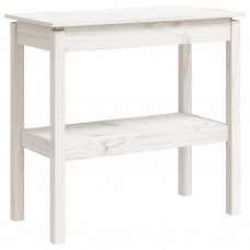 Konsoles galdiņš, balts, 80x40x75 cm, priedes masīvkoks