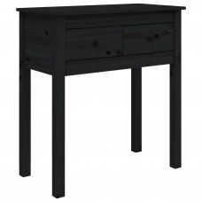 Konsoles galdiņš, melns, 70x35x75 cm, priedes masīvkoks