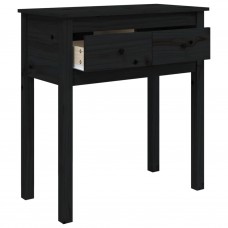 Konsoles galdiņš, melns, 70x35x75 cm, priedes masīvkoks