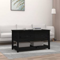 Kafijas galdiņš, melns, 102x49x55 cm, priedes masīvkoks