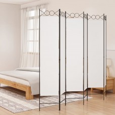 6 paneļu istabas aizslietnis, balts, 240x200 cm, audums