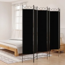 6-paneļu istabas aizslietnis, 240x200 cm, melns audums