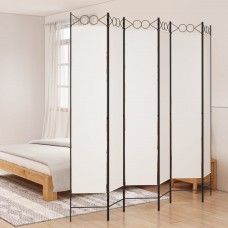 6 paneļu istabas aizslietnis, balts, 240x220 cm, audums