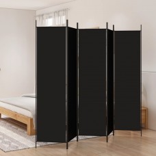 5-paneļu istabas aizslietnis, 250x200 cm, melns audums