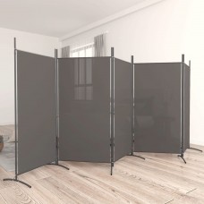 5-paneļu istabas aizslietnis, 433x180 cm, antracītpelēks audums