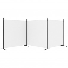 3 paneļu istabas aizslietnis, balts, 525x180 cm, audums