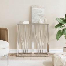 Konsoles galdiņš, 70x30x70 cm, nerūsējošs tērauds un stikls