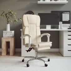 Biroja krēsls, atgāžams, krēmkrāsas mākslīgā āda
