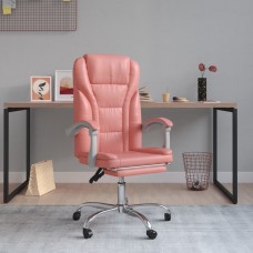 Biroja krēsls, atgāžams, rozā mākslīgā āda