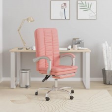 Biroja krēsls, atgāžams, rozā mākslīgā āda