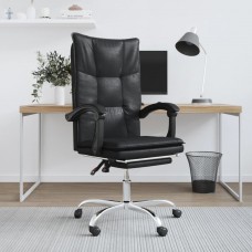 Biroja krēsls, atgāžams, melna mākslīgā āda