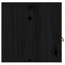 Sienas skapītis, melns, 60x30x30 cm, priedes masīvkoks