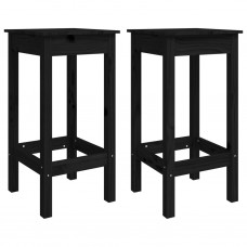 Bāra krēsli, 2 gab., melni, 40x40x78 cm, priedes masīvkoks
