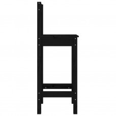 Bāra krēsli, 2 gab., melni, 40x41,5x112 cm, priedes masīvkoks