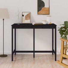 Bāra galds, melns, 140x80x110 cm, priedes masīvkoks