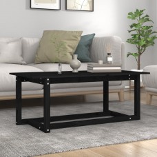 Kafijas galdiņš, melns, 110x55x45 cm, priedes masīvkoks