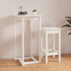 Bāra galds, balts, 60x60x110 cm, priedes masīvkoks