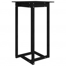 Bāra galds, melns, 60x60x110 cm, priedes masīvkoks