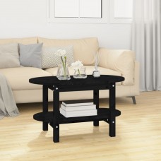 Kafijas galdiņš, melns, 80x45x45 cm, priedes masīvkoks