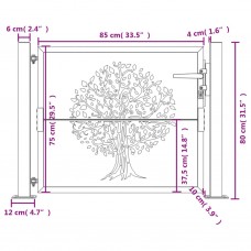 Dārza vārti, 105x80 cm, tērauds ar rūsas efektu, koka dizains