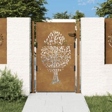 Dārza vārti, 105x155 cm, tērauds ar rūsas efektu, koka dizains