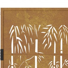 Dārza vārti, 105x180 cm, tērauds, rūsas efekts, bambusa dizains