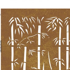 Dārza vārti, 85x125 cm, tērauds, rūsas efekts, bambusa dizains