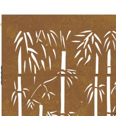 Dārza vārti, 85x200 cm, tērauds, rūsas efekts, bambusa dizains