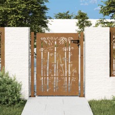 Dārza vārti, 105x155 cm, tērauds, rūsas efekts, bambusa dizains