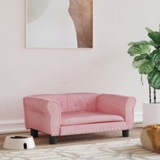 Gulta suņiem, rozā, 70x45x30 cm, samts